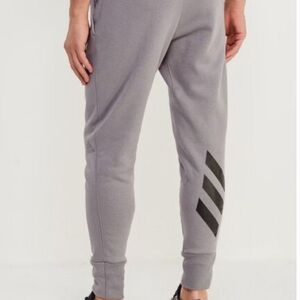 adidas Grey Track Pants with Black Stripe Detail